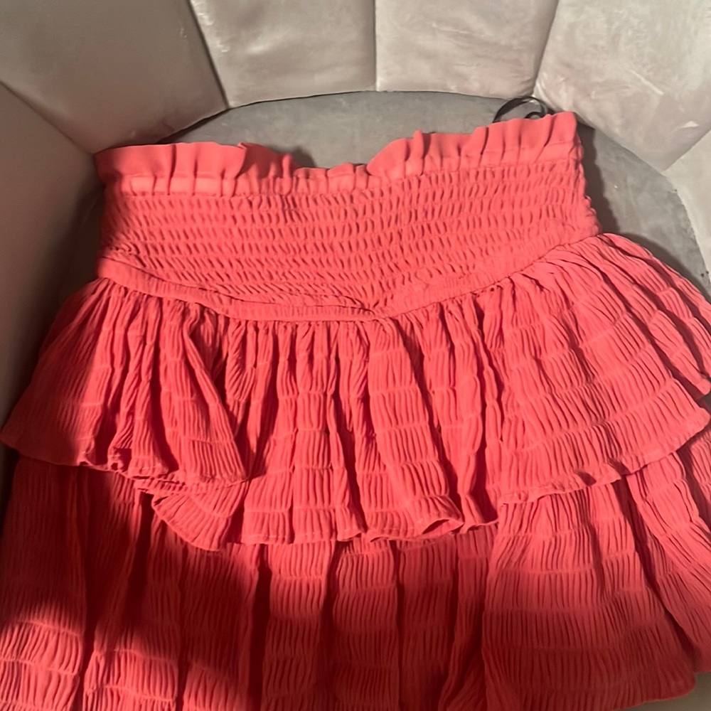 Ruched coral skirt NWOT